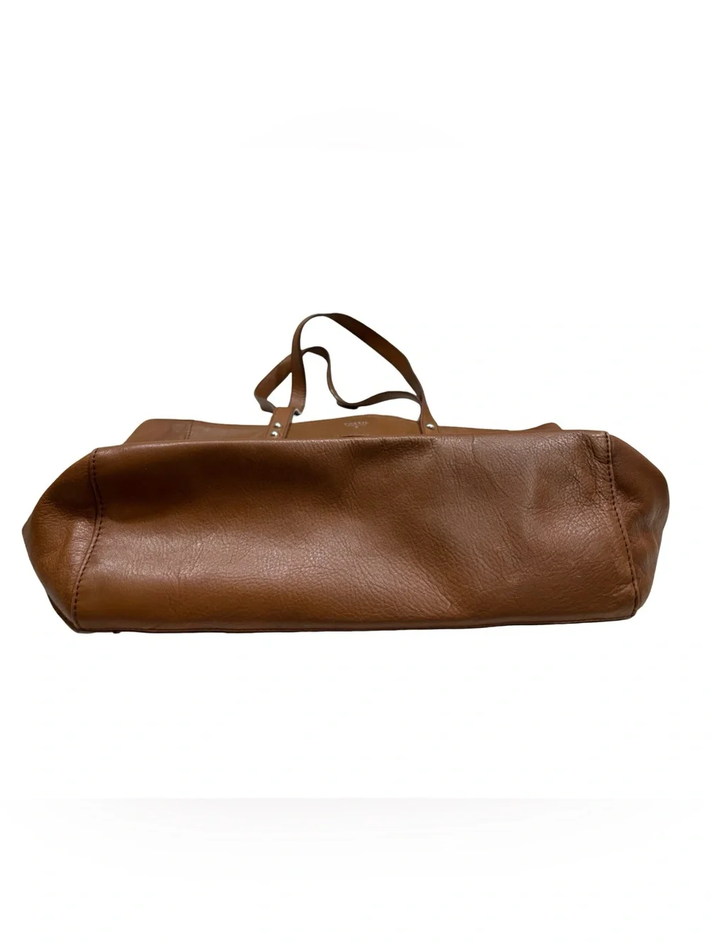 Vintage Fossil Cognac Brown Leather Tote